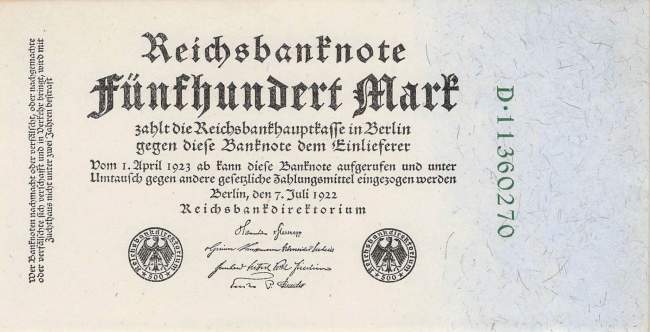 500 Mark 1922 ro.71c D